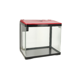 Аквариум Prime, красно-черный (фильтр, LED, кормушка), 15 л.